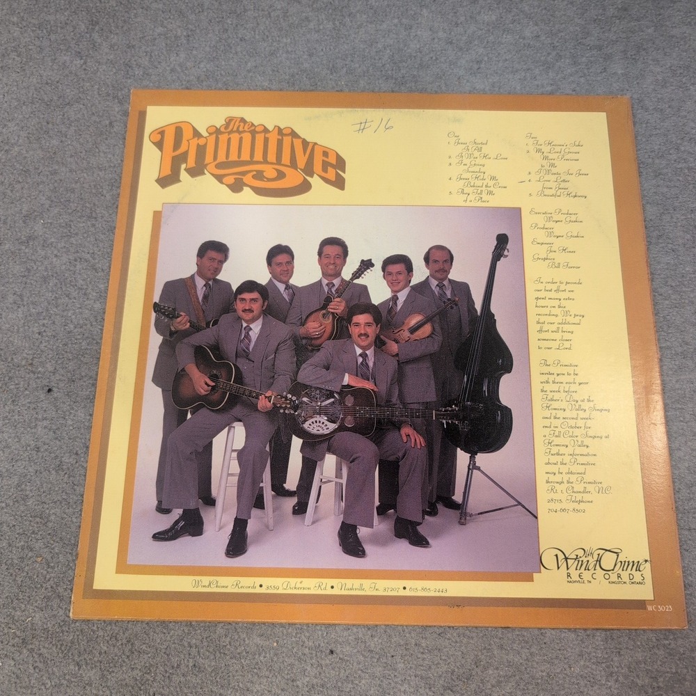 The Primitive Quartet Jesus Started It All Vinyl LP Wind Chime Records WC 5023 - Picture 2 of 2